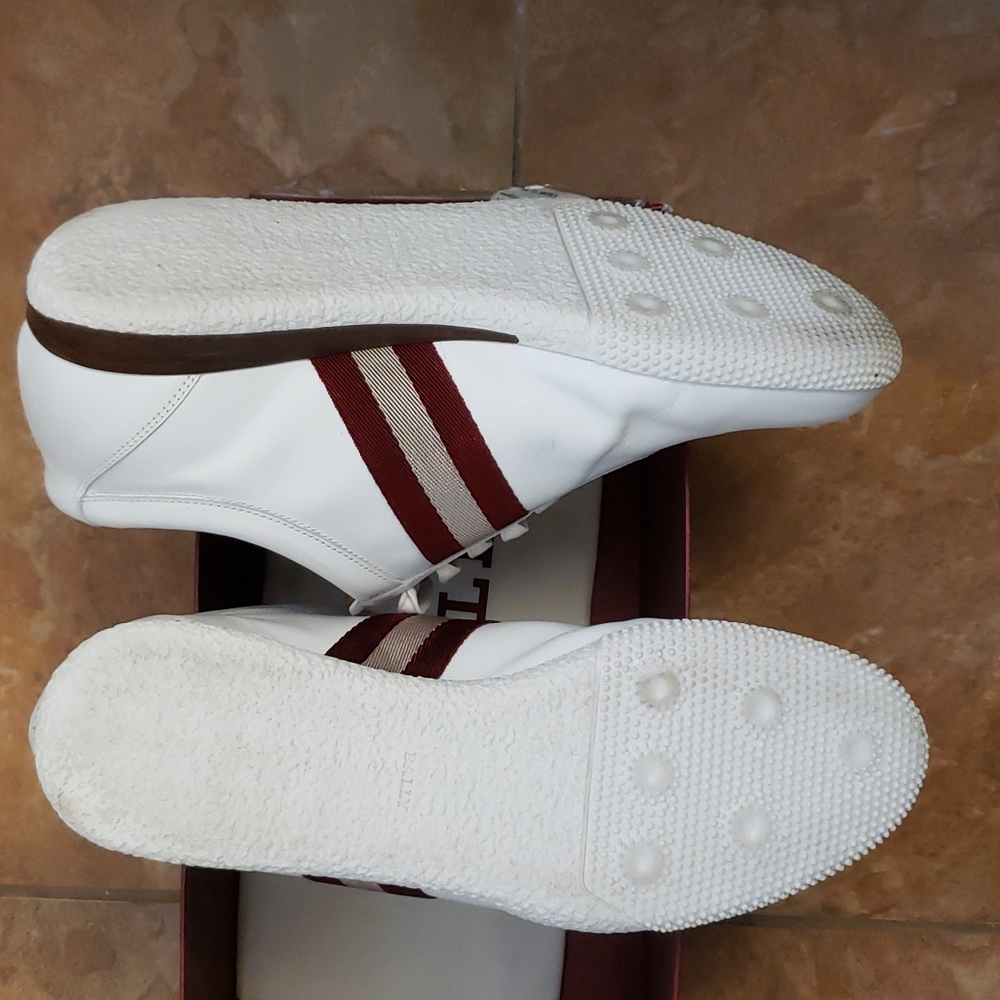Bally Black and White Sneakers with Red and Gold Accents - Picture 2 of 6